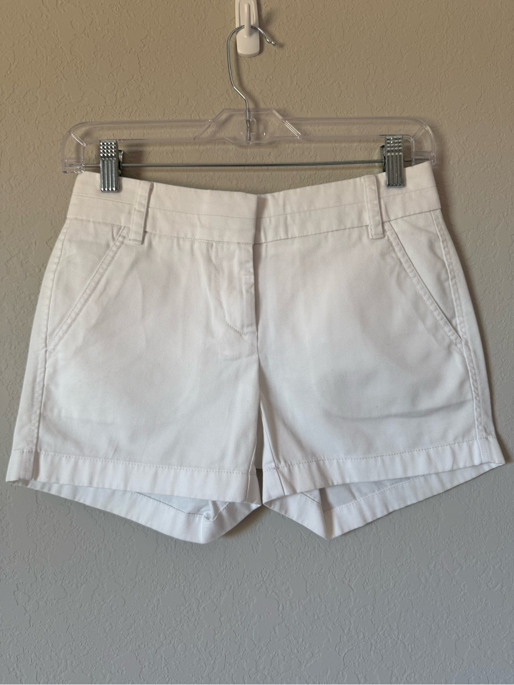 J. Crew White Tailored Cotton Chino Shorts